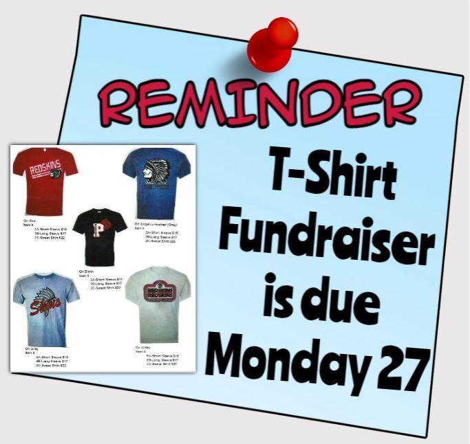T-shirt Fundraiser Due Monday February 27