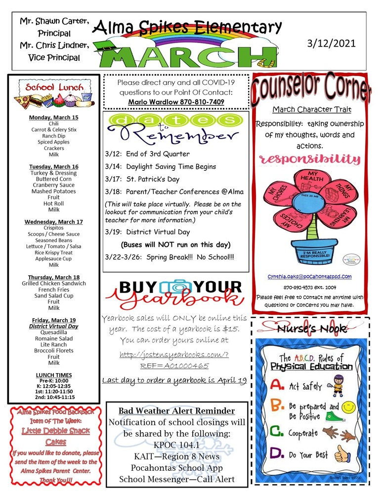 Weekly Newsletter | Pocahontas Elementary School