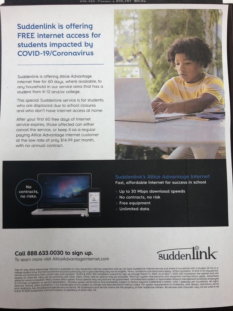 Suddenlink free internet access information