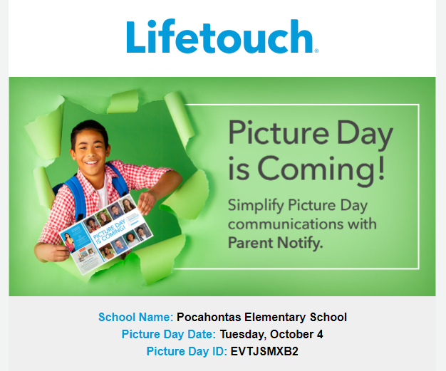 Picture Day Is Coming October 4th!