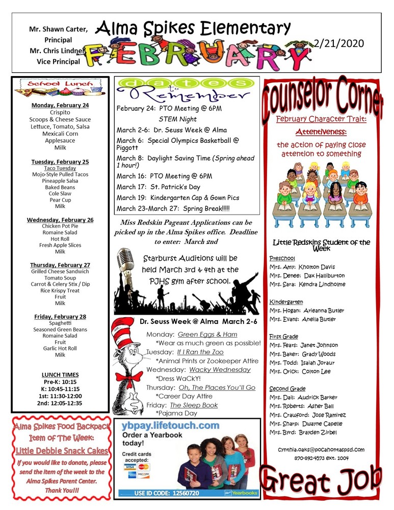 Weekly Newsletter | Pocahontas Elementary School
