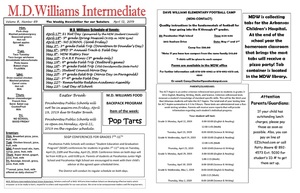 Weekly Announcements 4/12/19