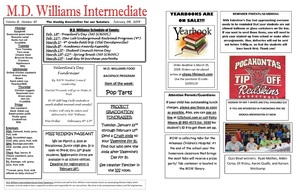 MD Williams Announcements 2/8/19