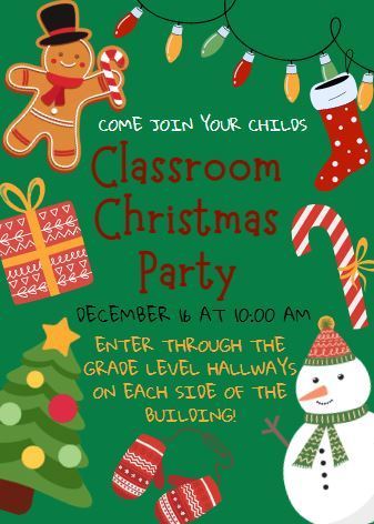 Friday is Classroom Party Day @ 10